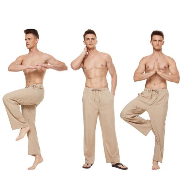 Men's Casual Pants Cotton Linen Loose O - Picture 2 of 7